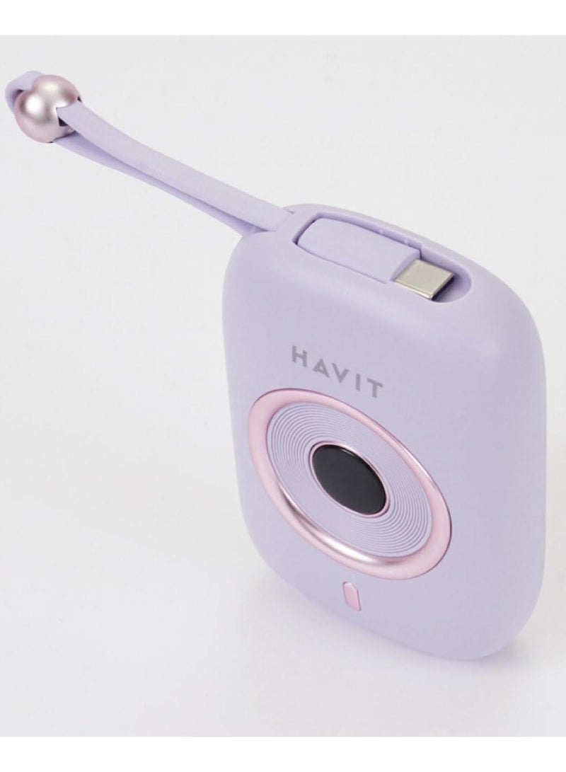 هافيت بنك الطاقة السريع هافيت PB5214، 10000 مللي أمبير/ساعة، PD، 35 واط، 2 في 1، لون بنفسجي - Image 2