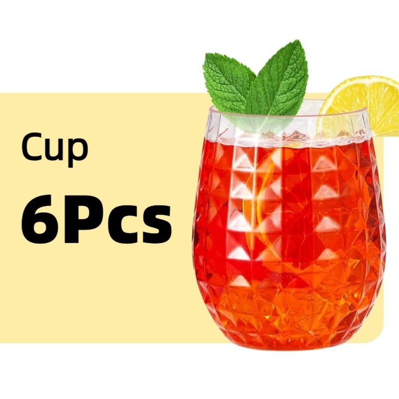 Plastic Wine Glasses 6pcs Never Breakable Transparent Cocktail Glasses For Spring Picnic Summer Party - Image 4