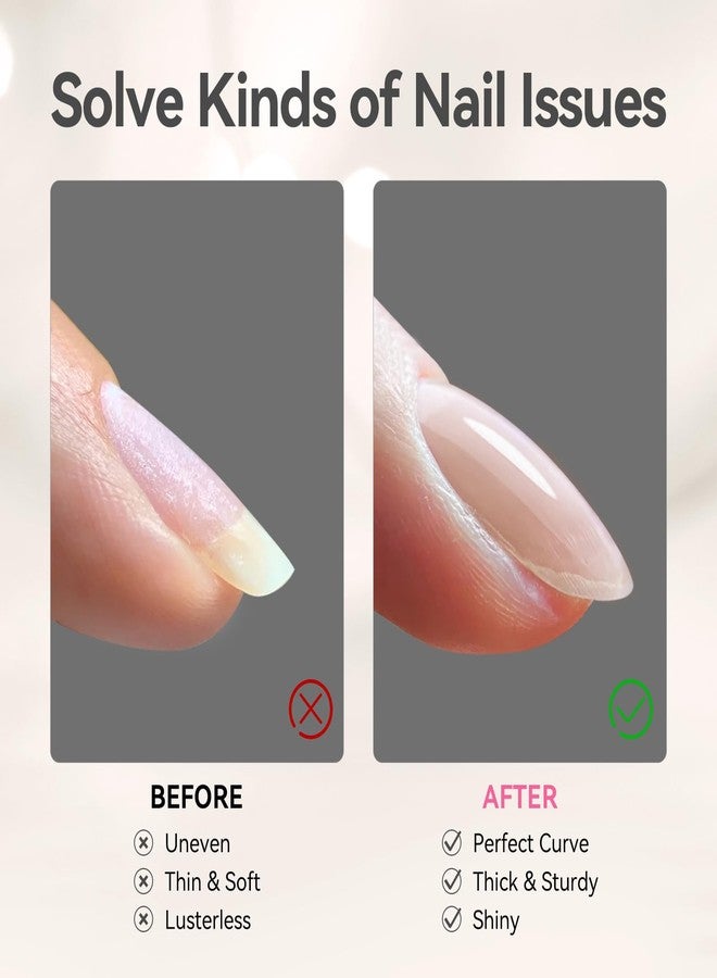 BORN PRETTY Builder Gel for Nails, 8-in-1 Extension Gel Strengthener Gel Hard Builder Nail Gel Base Top Gel, Natural Nude Gel Builder Rhinestone Nail Glue Gel in A Bottle 15ML - Image 5