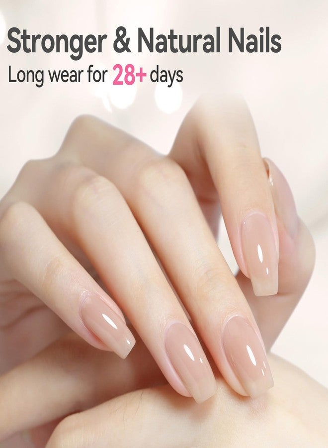 BORN PRETTY Builder Gel for Nails, 8-in-1 Extension Gel Strengthener Gel Hard Builder Nail Gel Base Top Gel, Natural Nude Gel Builder Rhinestone Nail Glue Gel in A Bottle 15ML - Image 4