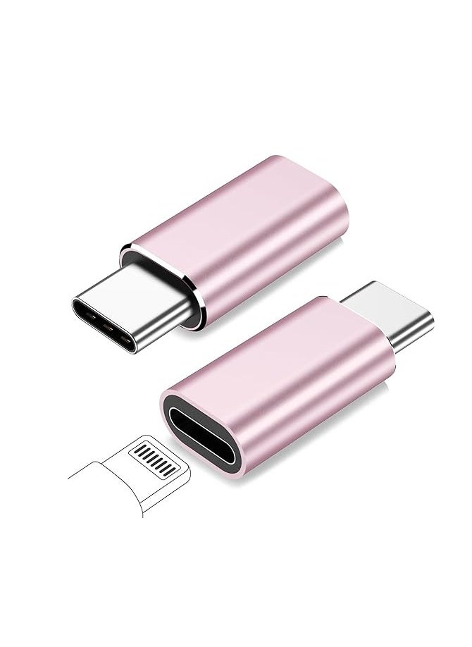 Generic - Lightning Female to USB C Male Adapter for Huawei, Xiaomi,Oppo, Vivo,Samsung Galaxy,Google Pixel Charging,Type C Charger Connector Cable (Pink) - Image 1