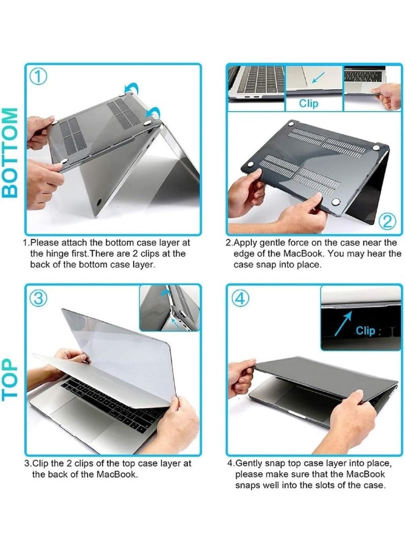 Clear HardShell Case Cover for MacBook Pro 16 inch (2019 Release, A2141) with Touch Bar & Touch ID – Slim Protective Cover - Image 3