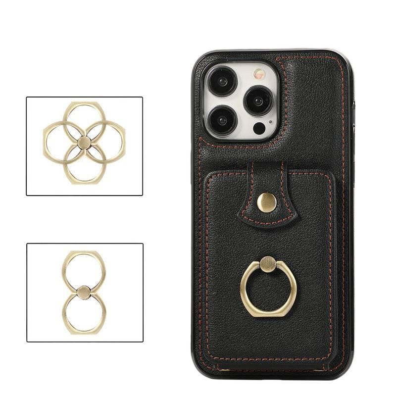 Protective Case | Red | Leather Texture | Kickstand | Card Holder | Shockproof Cover for iphone6/6s - Image 4