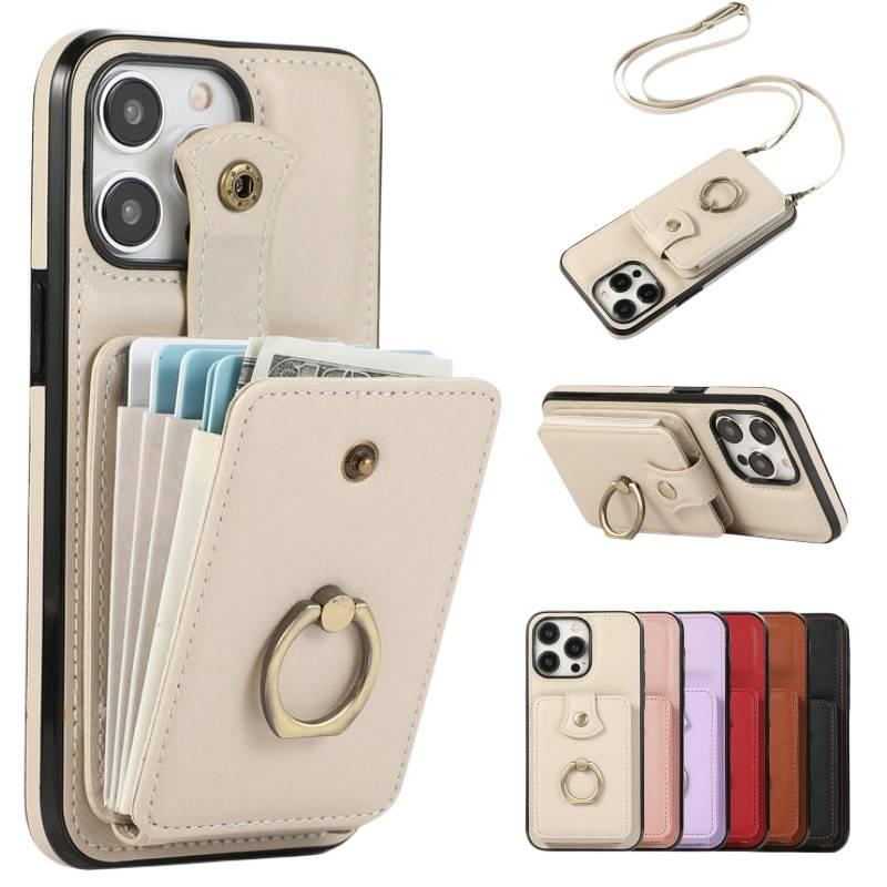 Protective Case | Red | Leather Texture | Kickstand | Card Holder | Shockproof Cover for iphone6/6s - Image 2