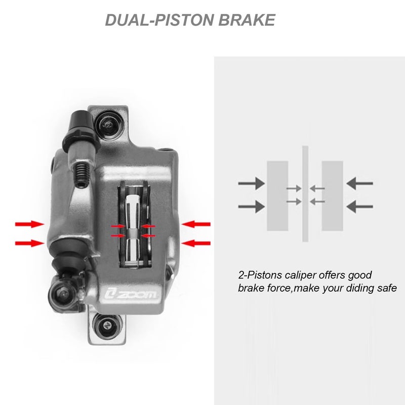 catazer MTB Road HB-100 MTB Road Line Pulling Hydraulic Disc Brake Calipers Front & Rear Mountain Bike Disc Brake E-Bike Disc Brake (1 Pair Black) - Image 5