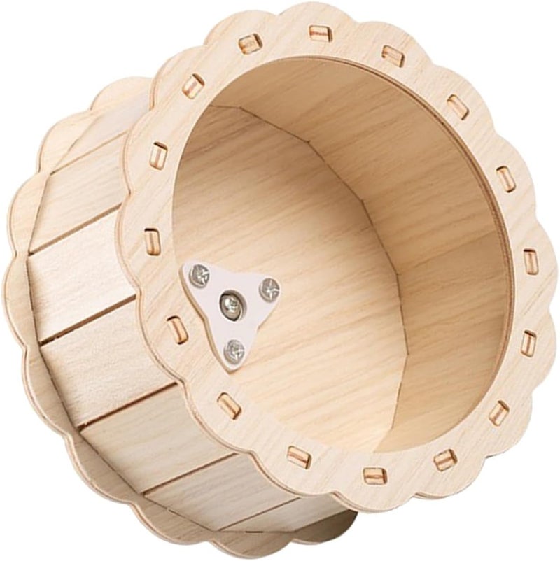 Hemobllo Wooden Sunflower Hamster Running Wheel 15cm Quiet Exercise Wheel for Small Pets Silent Rotary for Gerbils - Image 1