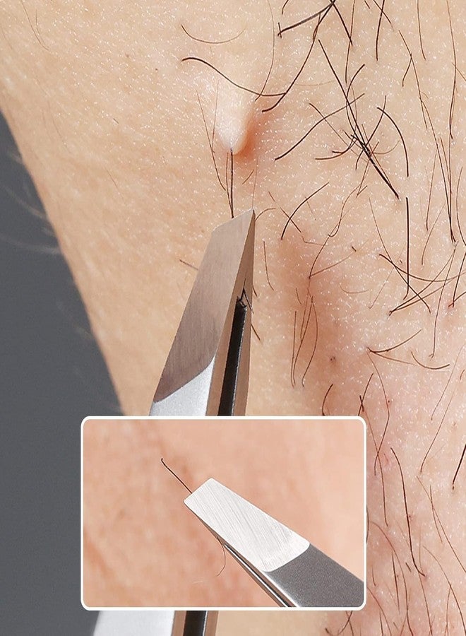 Calitate24 Eyebrow Hair Removal Tweezer, Stainless Steel Tweezer Professional Eyebrow & Facial Hair Remover Tool for Women and Men No Gaps Hair Plucker (Pack of 2) - Image 5