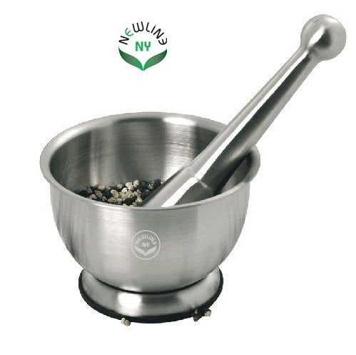 NEWLINE NY NewlineNY Stainless Steel Hand Masher & Bowl, Mortar and Pestle Set - Image 3
