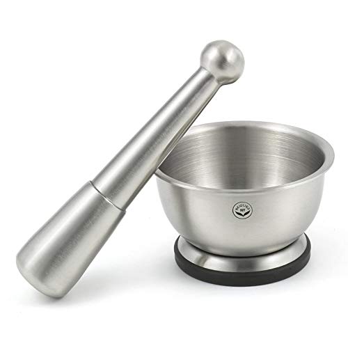 NEWLINE NY NewlineNY Stainless Steel Hand Masher & Bowl, Mortar and Pestle Set - Image 5
