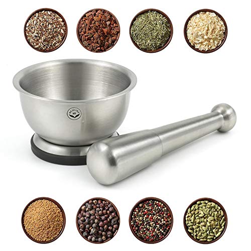 NEWLINE NY NewlineNY Stainless Steel Hand Masher & Bowl, Mortar and Pestle Set - Image 4