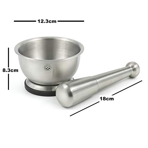 NEWLINE NY NewlineNY Stainless Steel Hand Masher & Bowl, Mortar and Pestle Set - Image 2