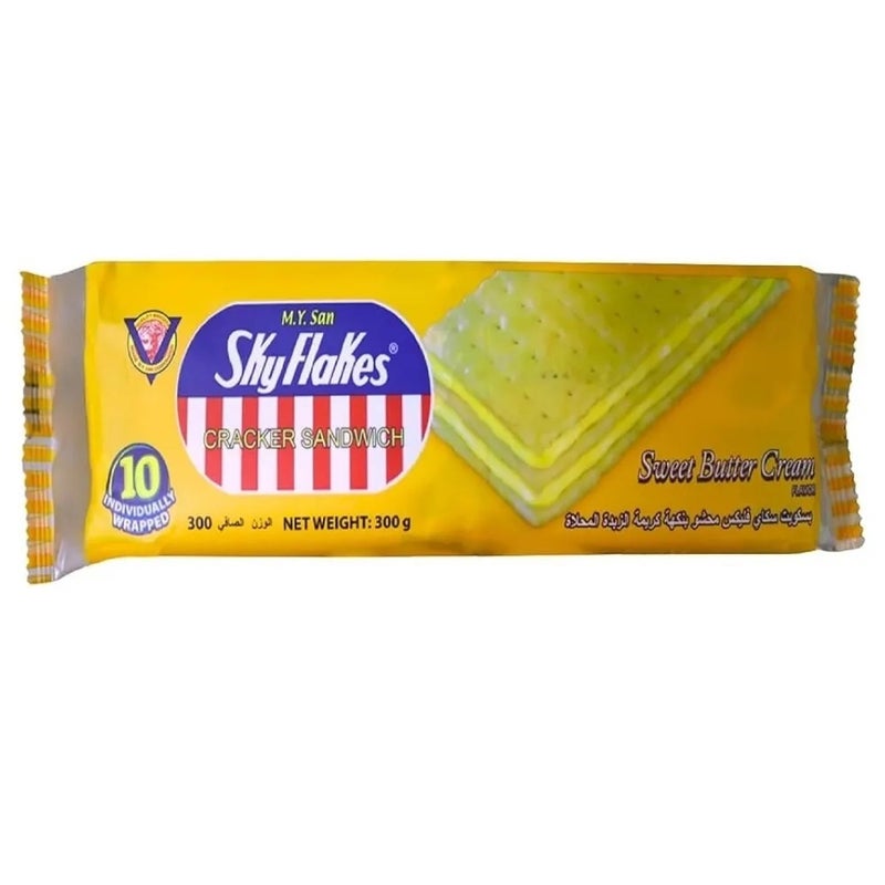 M Y San Skyflakes Sweet Butter Cream Sandwich Cracker- 10X30gms