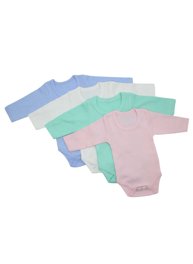 PRINTSHOP4ME 4pcs of Unisex Baby Romper soft cotton fabric Long Sleeve  - Image 1