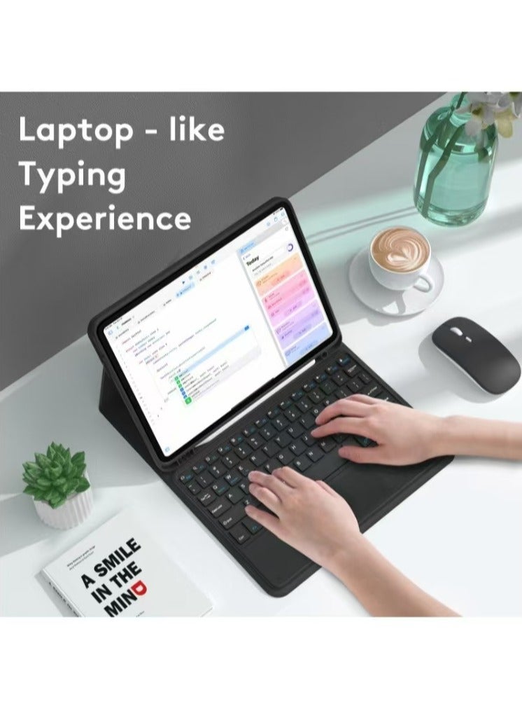Captaintech iPad 10th Gen 10.9 Inch Case with Magnetic Detachable Keyboard (2022 Model, A2696/A2757/A2777) – Slim Wireless Bluetooth Keyboard Cover - Image 3