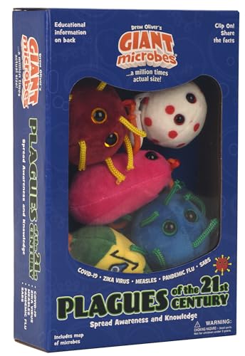 GIANT MICROBES Plagues of The 21st Century Themed Gift Box covid Plush covid Plush Toy covid Gag Gifts covid Gifts covid Stuffed Animal Plush Keychain History Teacher Gifts - Image 1