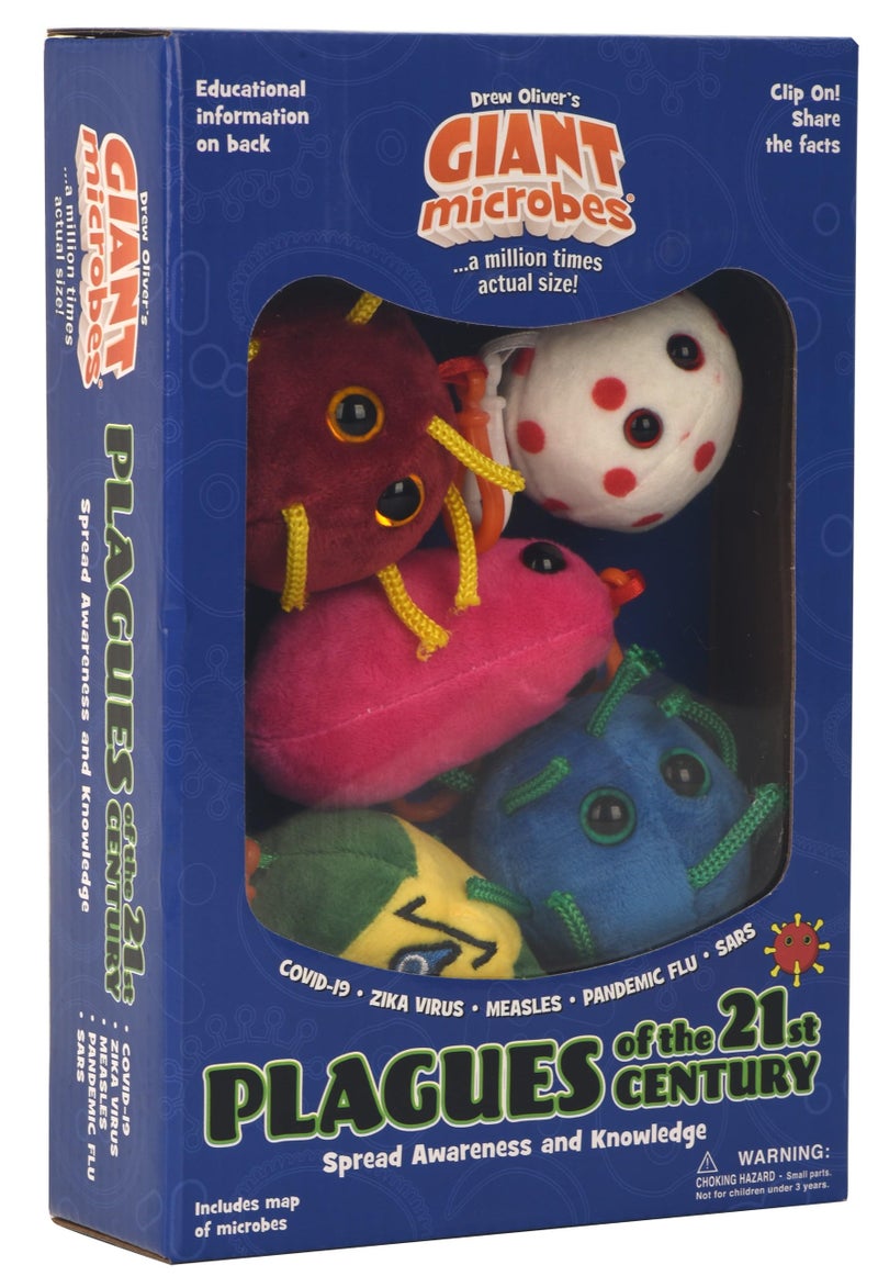 GIANT MICROBES Plagues of The 21st Century Themed Gift Box covid Plush covid Plush Toy covid Gag Gifts covid Gifts covid Stuffed Animal Plush Keychain History Teacher Gifts - Image 2
