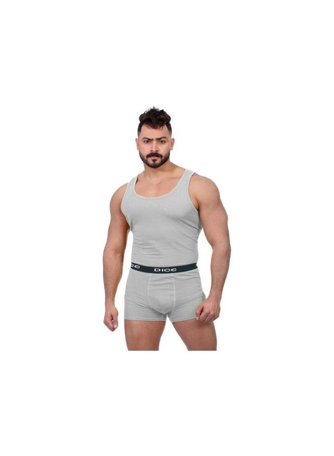 Dice 3 Piece Sleeveless underwear Set - 100% Cotton - Men's - Image 2