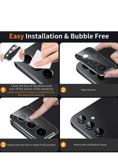 Generic for Samsung Galaxy A35/ Galaxy A55 Camera Lens Protector, Scratch-Resistant HD Clarity Ultra-Thin 9H Tempered Glass with Aluminum Edging, Individual Metal Lens Cover (Black)  - Image 5