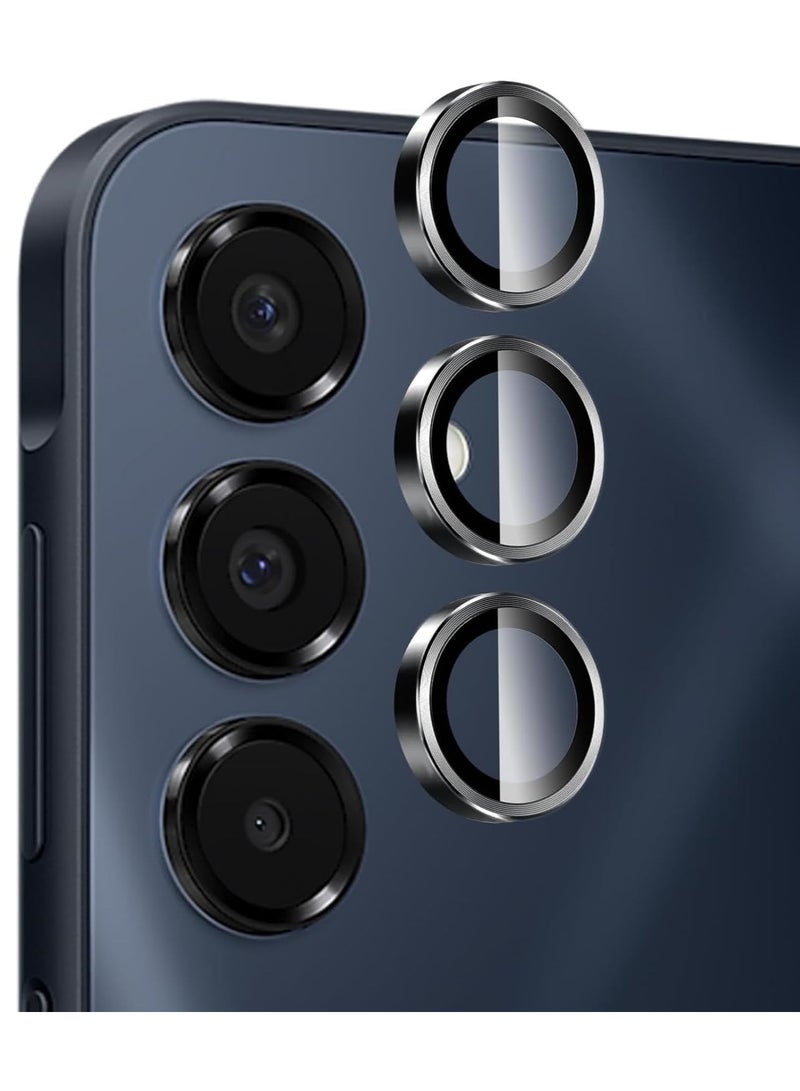 for Samsung Galaxy A35/ Galaxy A55 Camera Lens Protector, Scratch-Resistant HD Clarity Ultra-Thin 9H Tempered Glass with Aluminum Edging, Individual Metal Lens Cover (Black) - Image 1
