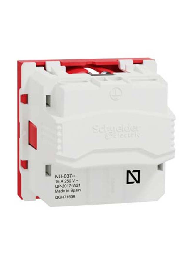 Schneider New Unica shoko socket, 16 amp , Red - Image 2