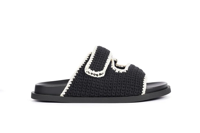 كابلي صندل نسائي سهل الارتداء من الكنفرة المحبوكة