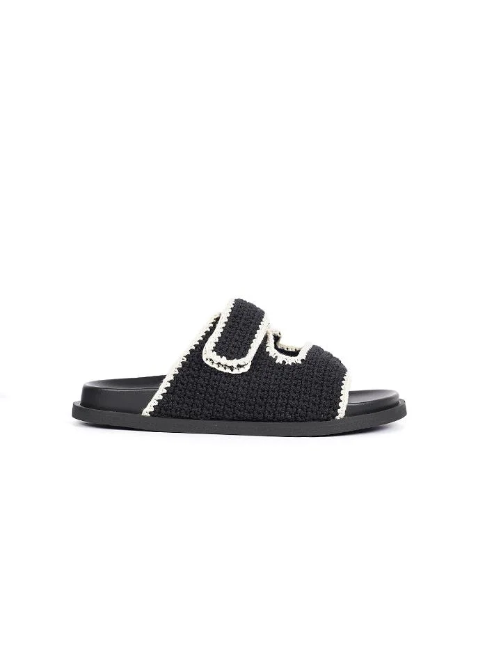 كابلي صندل نسائي سهل الارتداء من الكنفرة المحبوكة