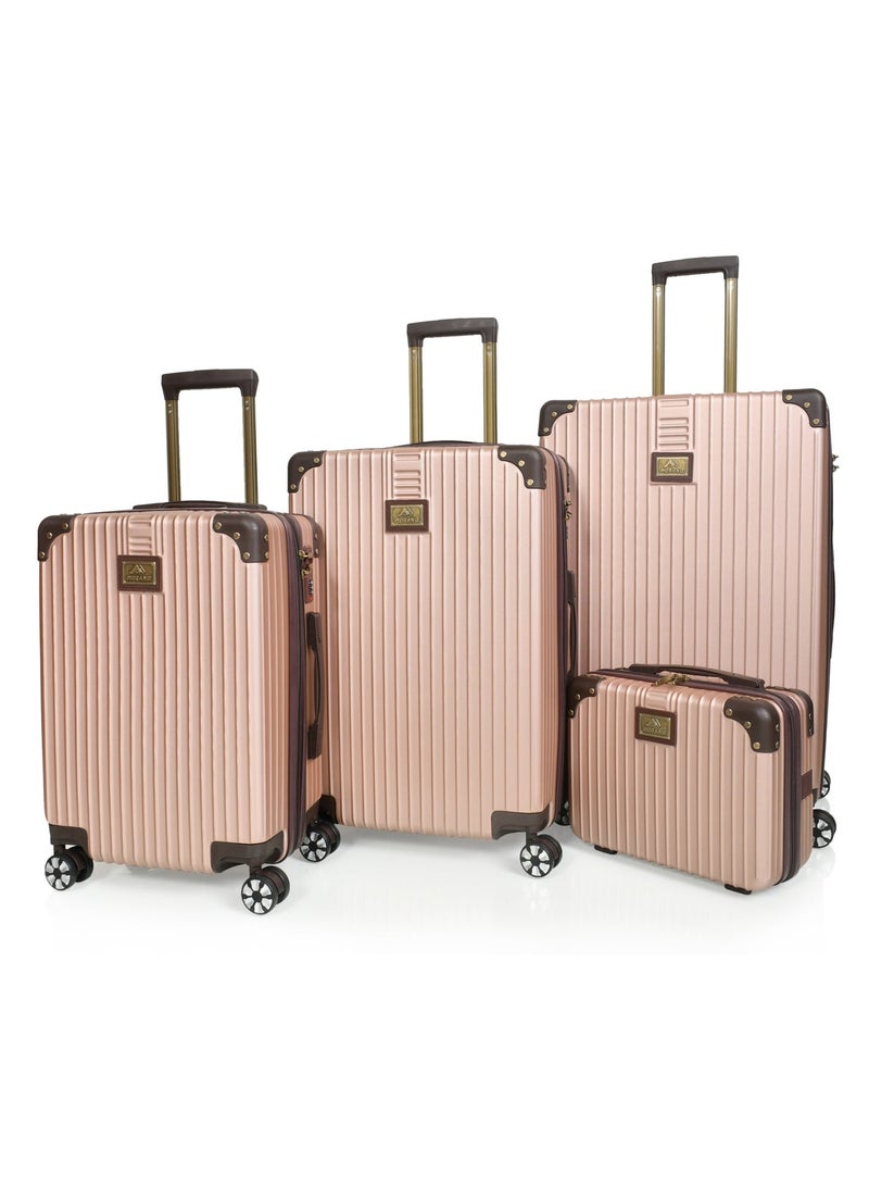 MORANO Premium 4-Piece Hard Shell Luggage Set – Durable ABS, Impact & Shatter-Resistant (28+24+20+12 Inch) – Rose Gold - Image 1