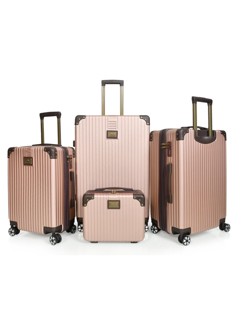 MORANO Premium 4-Piece Hard Shell Luggage Set – Durable ABS, Impact & Shatter-Resistant (28+24+20+12 Inch) – Rose Gold - Image 2