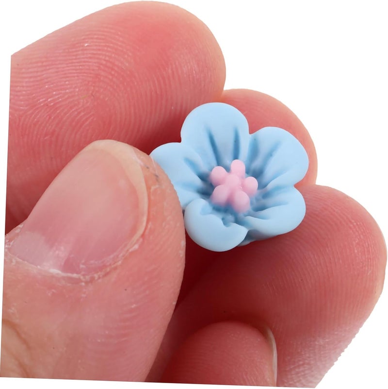 50pcs Tiny Resin Flower Charms for Hair Clips and Accessories Creative Crafting Embellishments for Boys and Girls and Adults Decorative Flowers for Hair and Crafts - Image 3
