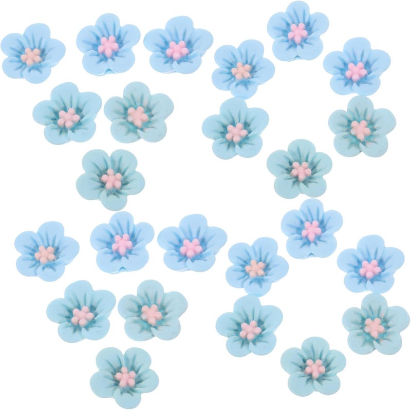 50pcs Tiny Resin Flower Charms for Hair Clips and Accessories Creative Crafting Embellishments for Boys and Girls and Adults Decorative Flowers for Hair and Crafts - Image 1
