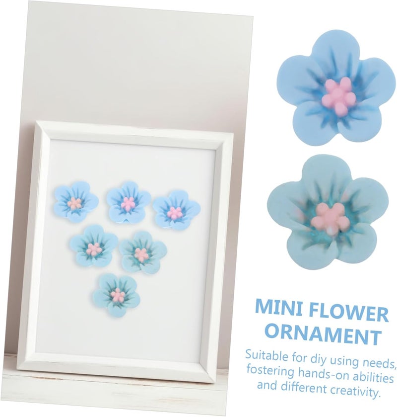 50pcs Tiny Resin Flower Charms for Hair Clips and Accessories Creative Crafting Embellishments for Boys and Girls and Adults Decorative Flowers for Hair and Crafts - Image 4