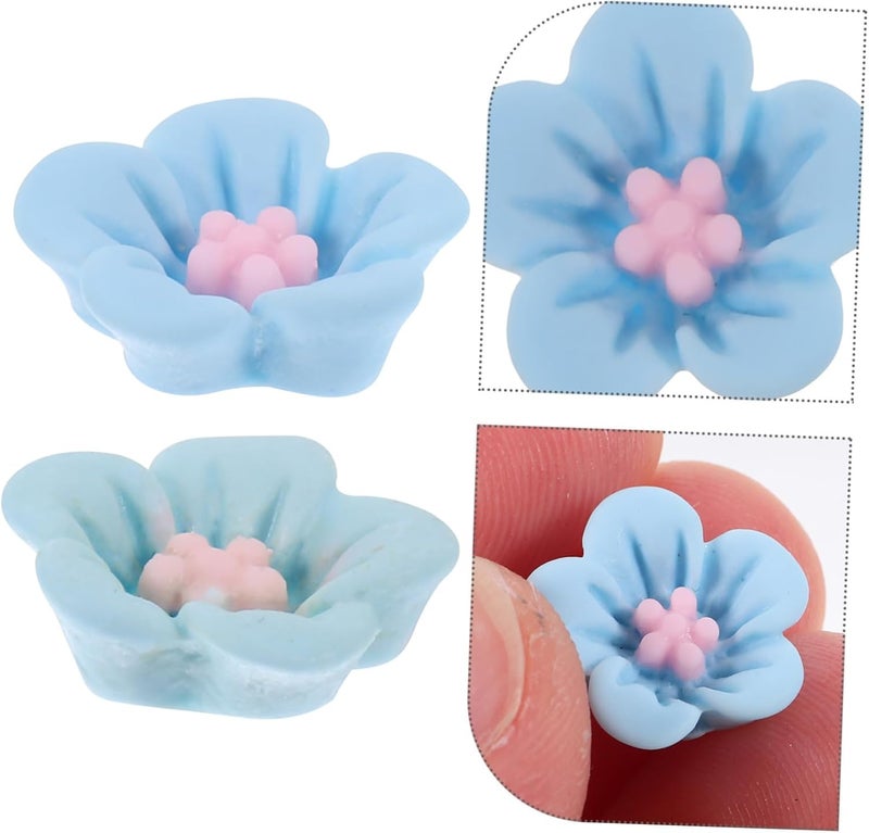 50pcs Tiny Resin Flower Charms for Hair Clips and Accessories Creative Crafting Embellishments for Boys and Girls and Adults Decorative Flowers for Hair and Crafts - Image 2