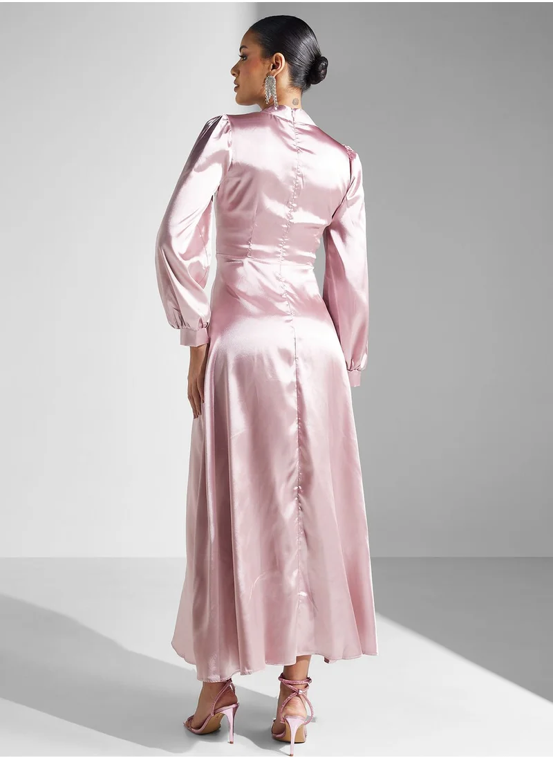 Khizana Embroidered Detail Shimmer Dress