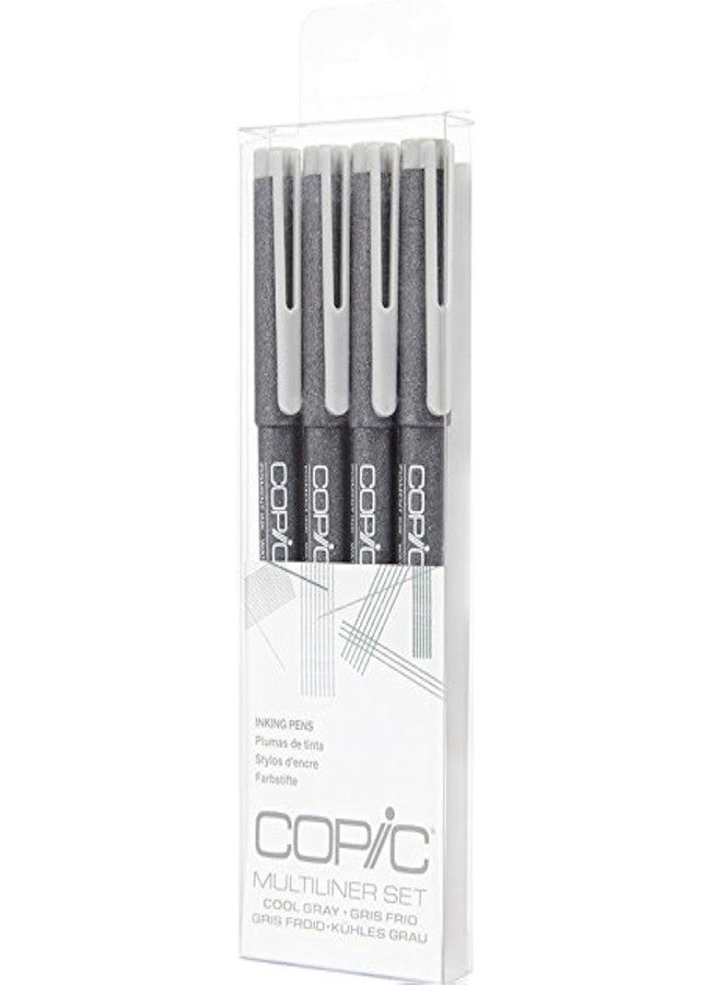 Copic Multiliner Pen 4 Piece Set Cool Gray