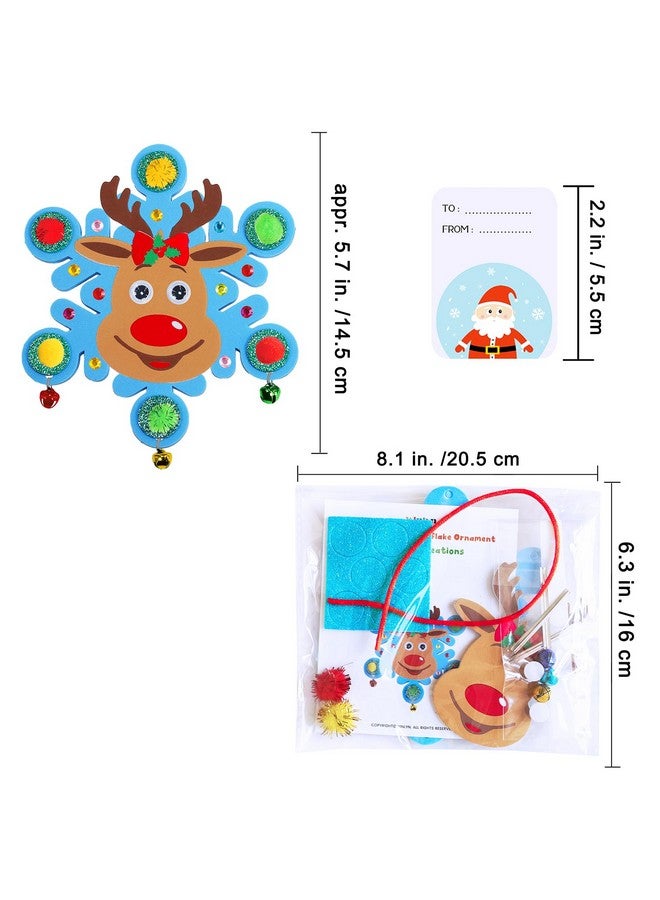Winlyn 24 Sets Christmas Craft Kits Winter Crafts DIY Christmas Snowflake Ornaments Decorations Art Sets Snowman Elf Santa Christmas Foam Stickers for Kids Holiday Classroom Activities Party Favors - Image 3