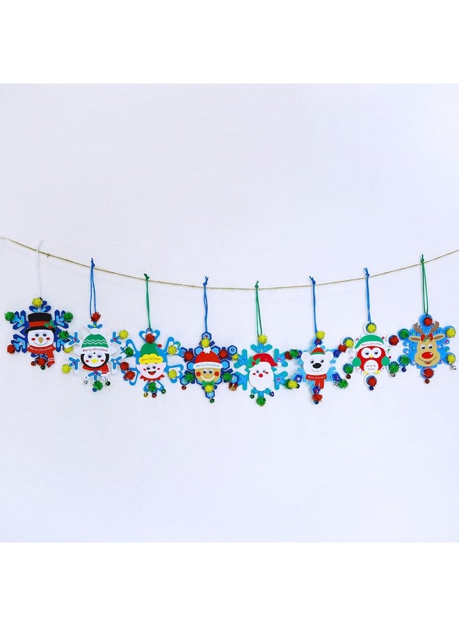 Winlyn 24 Sets Christmas Craft Kits Winter Crafts DIY Christmas Snowflake Ornaments Decorations Art Sets Snowman Elf Santa Christmas Foam Stickers for Kids Holiday Classroom Activities Party Favors - Image 2