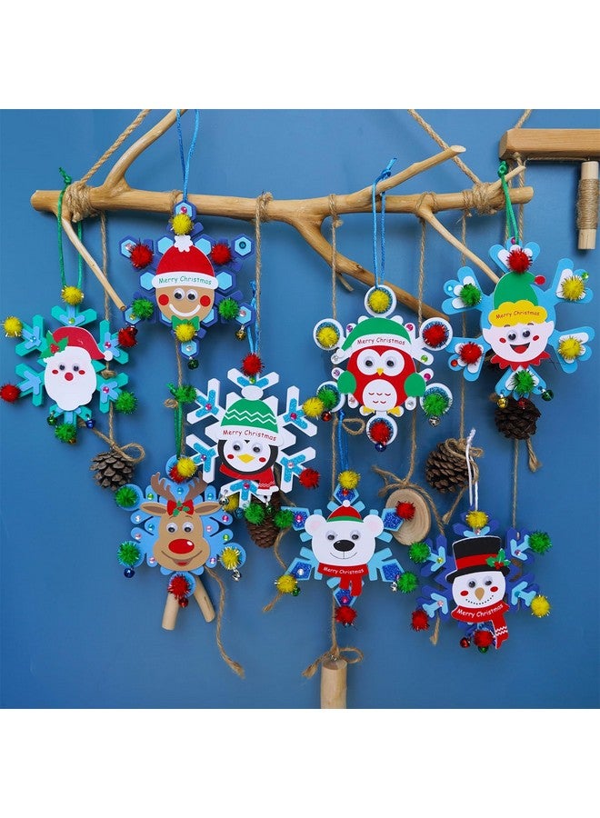 Winlyn 24 Sets Christmas Craft Kits Winter Crafts DIY Christmas Snowflake Ornaments Decorations Art Sets Snowman Elf Santa Christmas Foam Stickers for Kids Holiday Classroom Activities Party Favors - Image 5