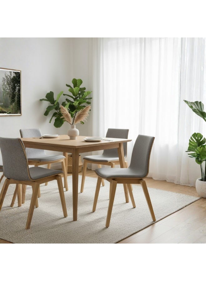 Neo Front Fabric Dining Chair Wooden Living Room Chair with Fabric Seat for Home Office Hotel Bistro Cafe Restaurant 1015Y-1 - Image 1