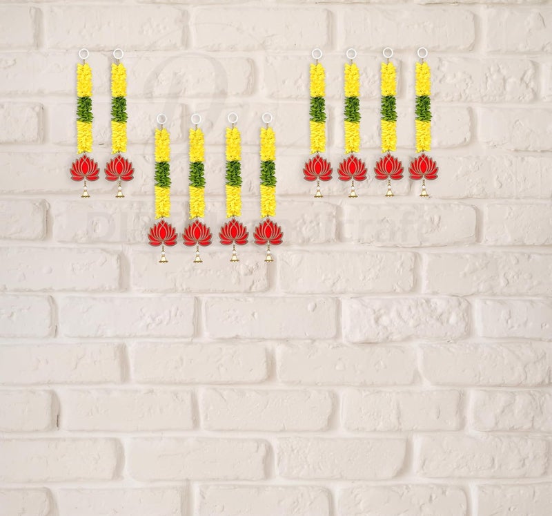 DIPTI HANDICRAFT DIPTI HANDICRAFT Home Decor Artificial Lotus with Marigold Fluffy Flowers Garland Toran Latkan Wall Hanging for Door Decoration malaFlower mala GarlandFlower Hanging String Torans for Entrance Door  - Image 2