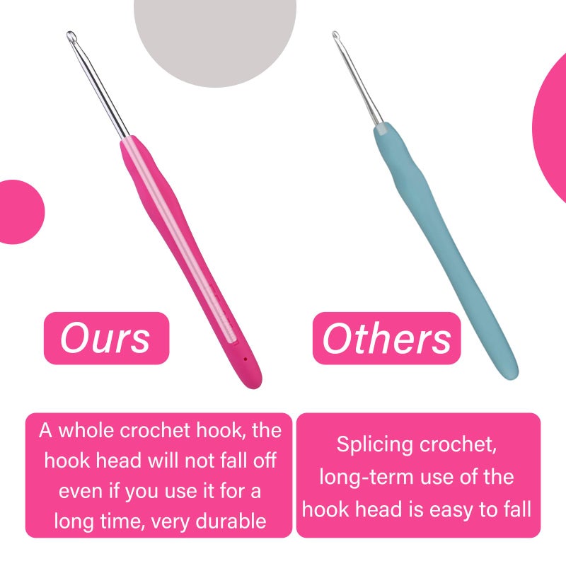 QMNNMA 3.75 mm Crochet Hook, Ergonomic Handle for Arthritic Hands, Extra Longâ€¯ Knitting Needles for Beginners and Crocheting Yarn (3.75 mm) - Image 5
