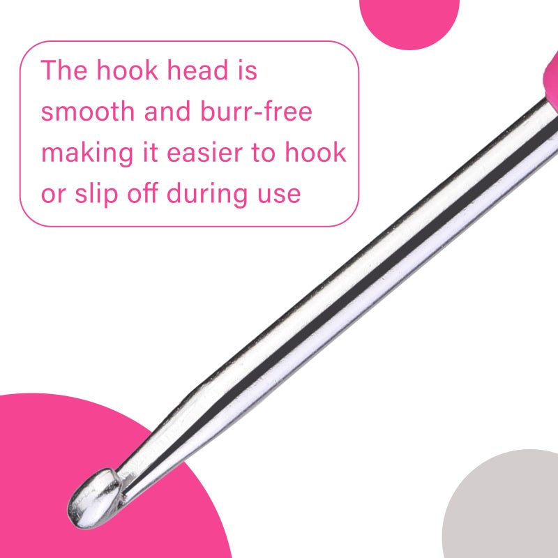 QMNNMA 3.75 mm Crochet Hook, Ergonomic Handle for Arthritic Hands, Extra Longâ€¯ Knitting Needles for Beginners and Crocheting Yarn (3.75 mm) - Image 3
