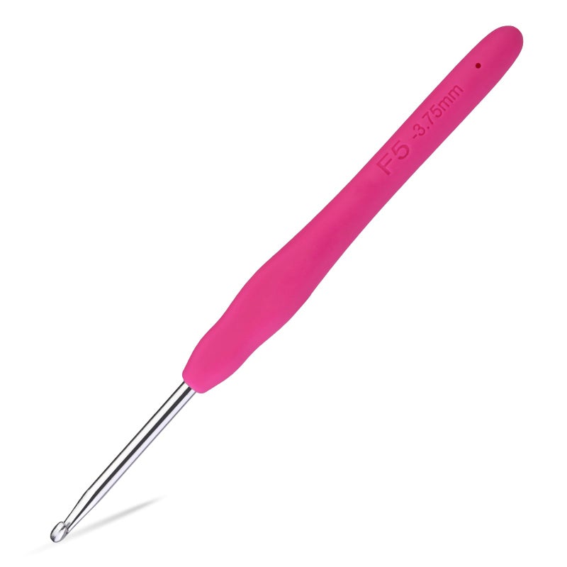 QMNNMA 3.75 mm Crochet Hook, Ergonomic Handle for Arthritic Hands, Extra Longâ€¯ Knitting Needles for Beginners and Crocheting Yarn (3.75 mm) - Image 1