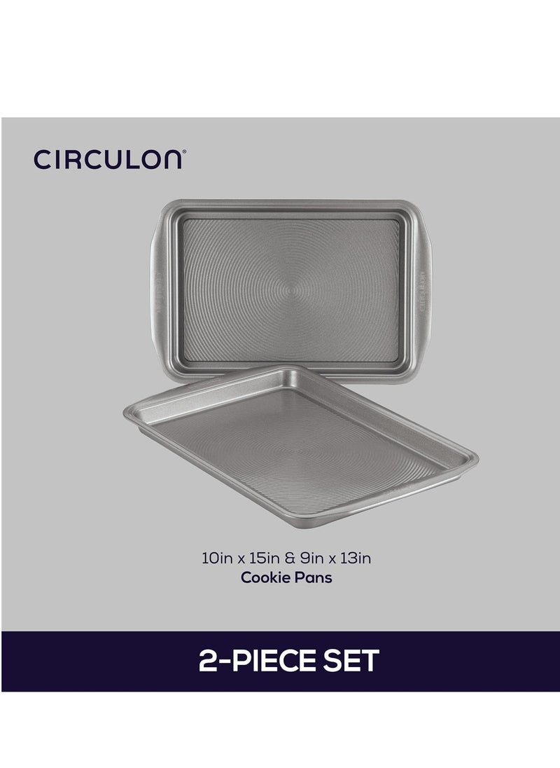 Circulon Circulon Nonstick Bakeware Set, Nonstick Cookie Sheet / Baking Sheet - 2 Piece, Gray  - Image 3