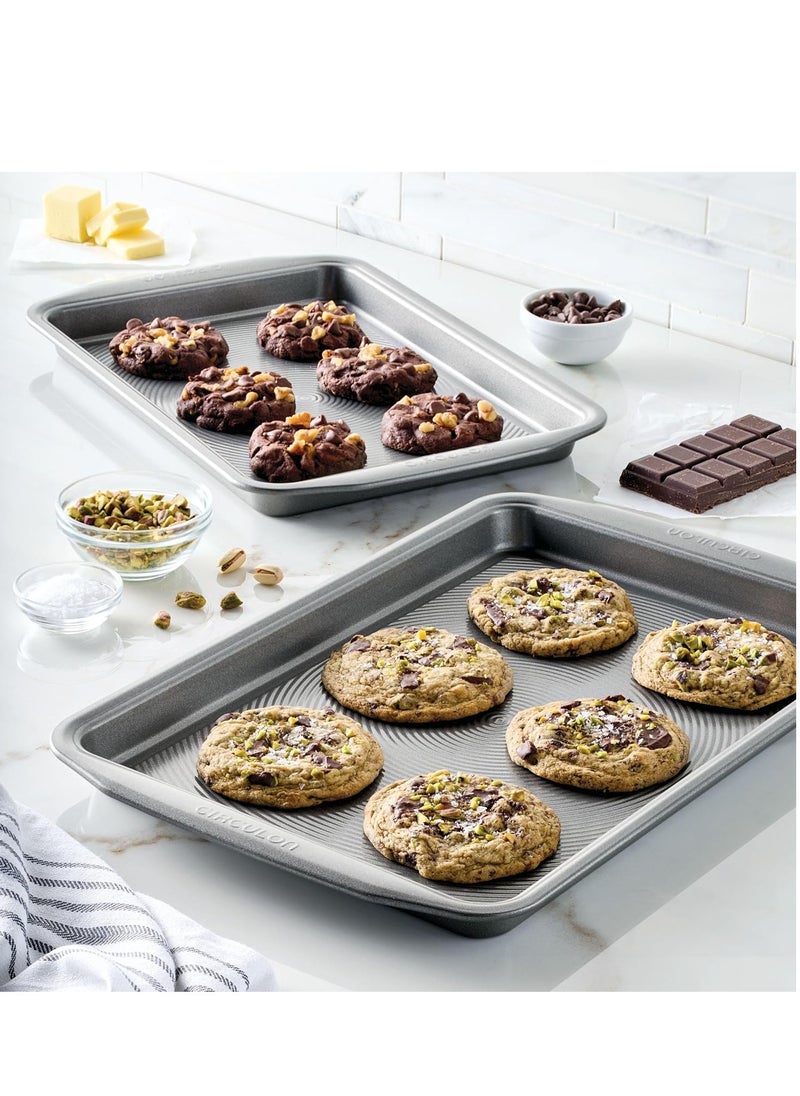 Circulon Circulon Nonstick Bakeware Set, Nonstick Cookie Sheet / Baking Sheet - 2 Piece, Gray  - Image 4