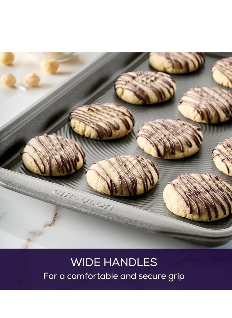 Circulon Circulon Nonstick Bakeware Set, Nonstick Cookie Sheet / Baking Sheet - 2 Piece, Gray  - Image 5