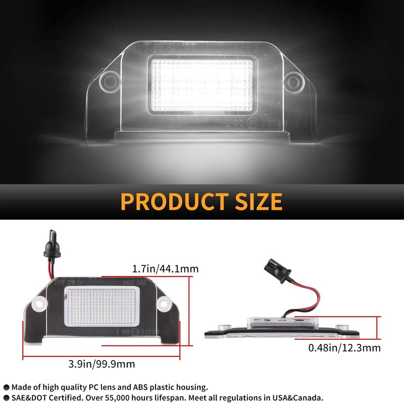 Gempro LED License Plate Lights Rear Bumper Tag Lamps Assembly for Dodge Charger Challenger Avenger Magnum Dart, 6000K White 1PCS - Image 5