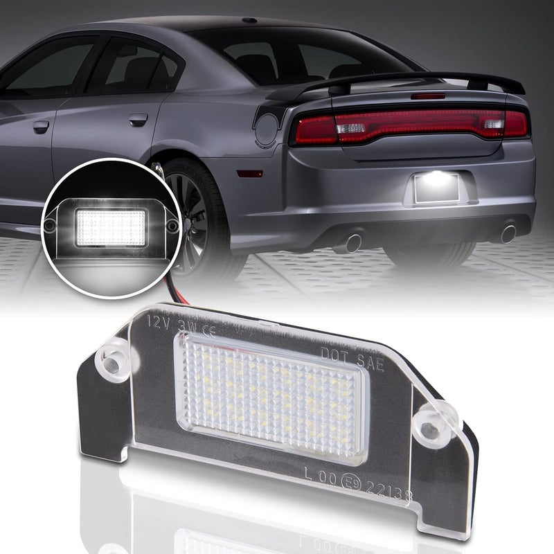 Gempro LED License Plate Lights Rear Bumper Tag Lamps Assembly for Dodge Charger Challenger Avenger Magnum Dart, 6000K White 1PCS - Image 1