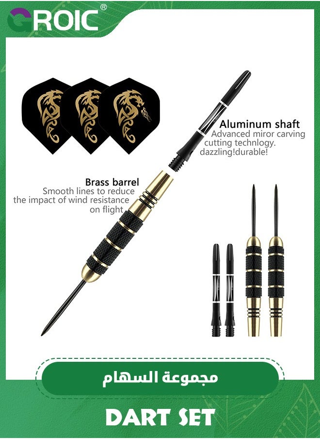 GROIC 3 Pack Dart Set,Darts Metal Tip Set,Steel Tip Darts with 10 dart flights,Dart Suit with Steel Needle Darts,Aluminum Shaft Metal Dart Set  - Image 3