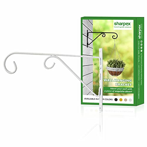 Sharpex Wall Mounted Metal Bracket | Decorative Wall Hook Plant Hanger for Hanging Pots, Bird Feeders, Flower Baskets, Planters, Lanterns, Lamps, and Wind Chimes for Indoor/Outdoor Use (White, 4 Pc) - Image 5