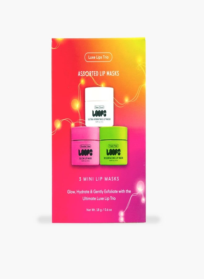 LOOPS Luxe Lips Trio Ultra Hydrating Lip Masks - Exfoliate, and Restore Hydration Below the Surface - Lip Balm, Stocking Stuffer - Image 1